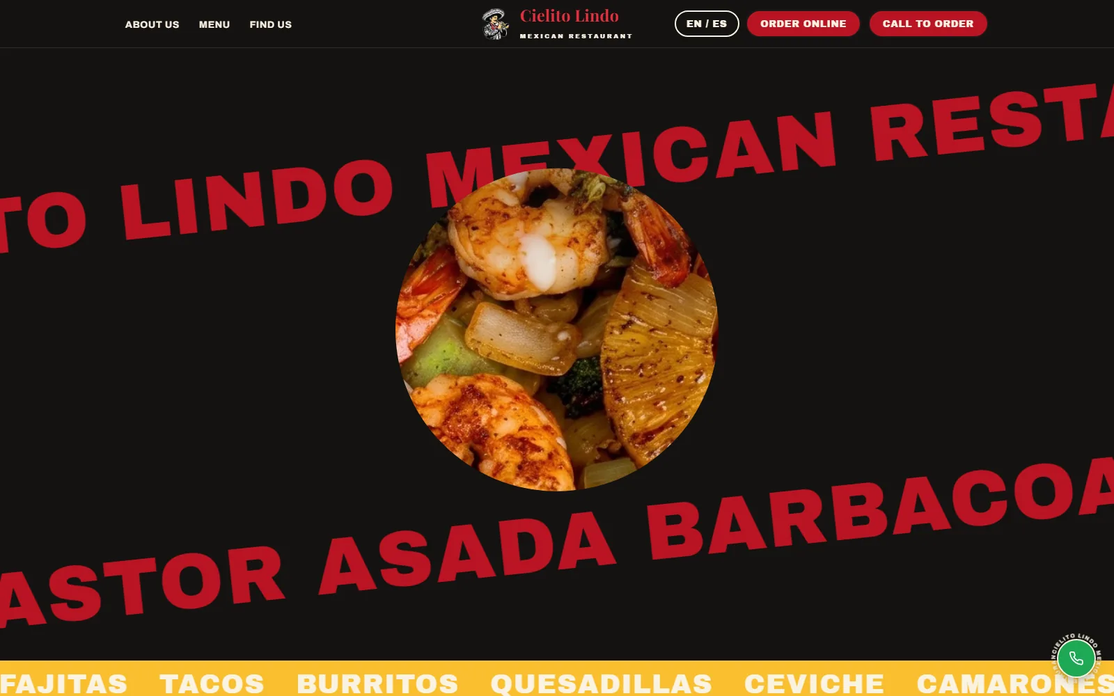 Cielito Lindo Mexican Restaurant website homepage